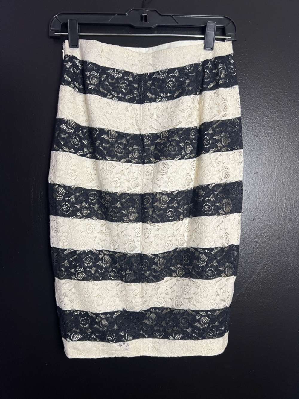 The Limited Striped Lace Pencil Skirt in White and Navy - Picture 2 of 4